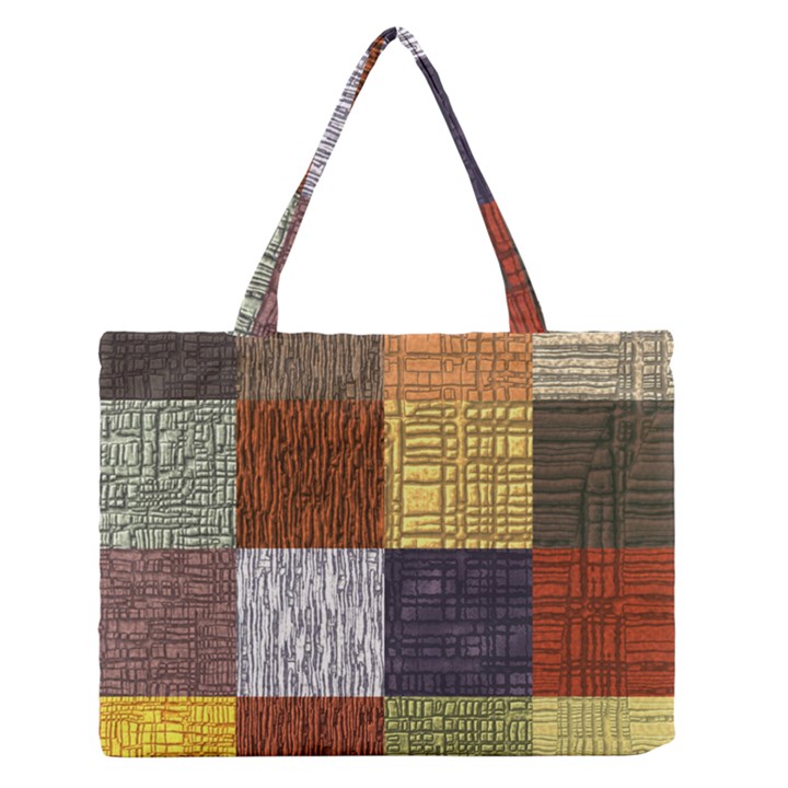 Blocky Filters Yellow Brown Purple Red Grey Color Rainbow Medium Zipper Tote Bag