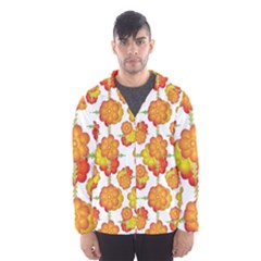 Colorful Stylized Floral Pattern Hooded Wind Breaker (men) by dflcprintsclothing