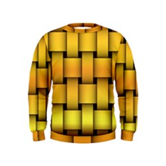 Rough Gold Weaving Pattern Kids  Sweatshirt by Simbadda