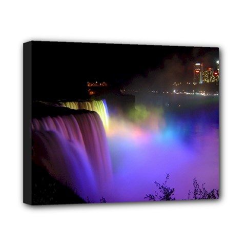 Niagara Falls Dancing Lights Colorful Lights Brighten Up The Night At Niagara Falls Canvas 10  X 8  by Simbadda