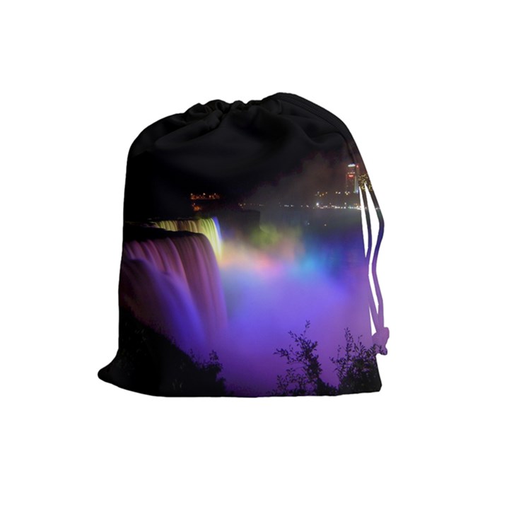 Niagara Falls Dancing Lights Colorful Lights Brighten Up The Night At Niagara Falls Drawstring Pouches (Large) 