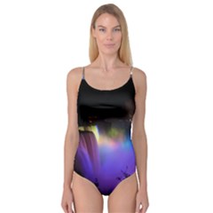 Niagara Falls Dancing Lights Colorful Lights Brighten Up The Night At Niagara Falls Camisole Leotard  by Simbadda