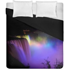 Niagara Falls Dancing Lights Colorful Lights Brighten Up The Night At Niagara Falls Duvet Cover Double Side (california King Size) by Simbadda