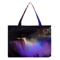 Niagara Falls Dancing Lights Colorful Lights Brighten Up The Night At Niagara Falls Medium Tote Bag by Simbadda