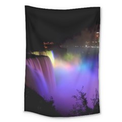 Niagara Falls Dancing Lights Colorful Lights Brighten Up The Night At Niagara Falls Large Tapestry by Simbadda