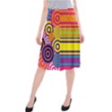 Retro Circles And Stripes Colorful 60s And 70s Style Circles And Stripes Background Midi Beach Skirt View1