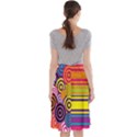 Retro Circles And Stripes Colorful 60s And 70s Style Circles And Stripes Background Midi Beach Skirt View2