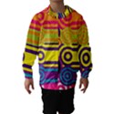 Retro Circles And Stripes Colorful 60s And 70s Style Circles And Stripes Background Hooded Wind Breaker (Kids) View1