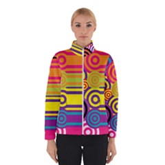 Retro Circles And Stripes Colorful 60s And 70s Style Circles And Stripes Background Winterwear by Simbadda