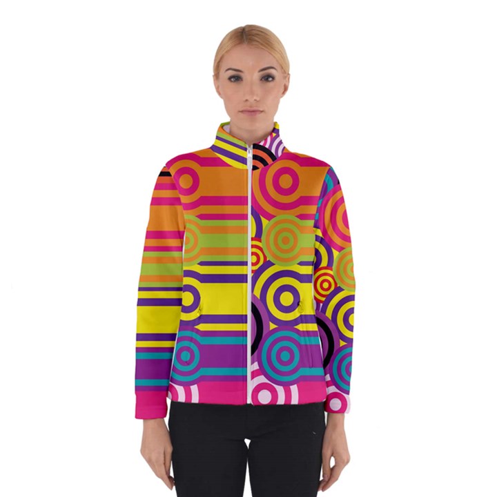 Retro Circles And Stripes Colorful 60s And 70s Style Circles And Stripes Background Winterwear