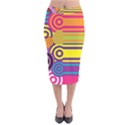 Retro Circles And Stripes Colorful 60s And 70s Style Circles And Stripes Background Velvet Midi Pencil Skirt View1