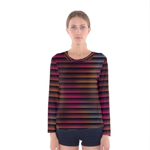 Colorful Venetian Blinds Effect Women s Long Sleeve Tee by Simbadda