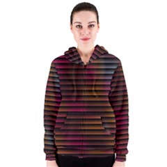 Colorful Venetian Blinds Effect Women s Zipper Hoodie by Simbadda