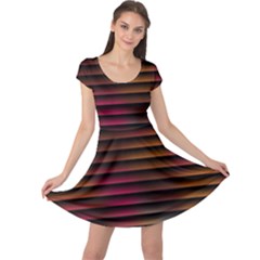 Colorful Venetian Blinds Effect Cap Sleeve Dresses by Simbadda