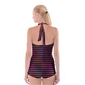 Colorful Venetian Blinds Effect Boyleg Halter Swimsuit  View2