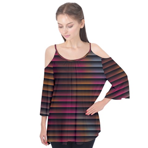 Colorful Venetian Blinds Effect Flutter Tees by Simbadda