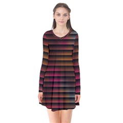 Colorful Venetian Blinds Effect Flare Dress by Simbadda