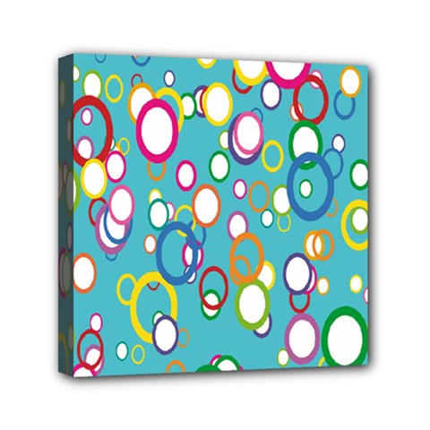 Circles Abstract Color Mini Canvas 6  X 6  by Simbadda