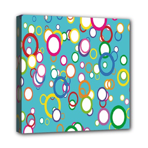 Circles Abstract Color Mini Canvas 8  X 8  by Simbadda