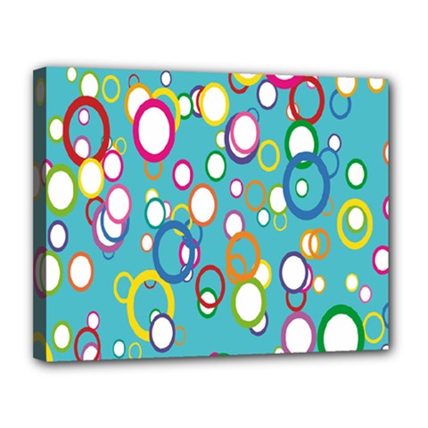 Circles Abstract Color Canvas 14  X 11  by Simbadda