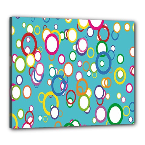 Circles Abstract Color Canvas 24  X 20  by Simbadda