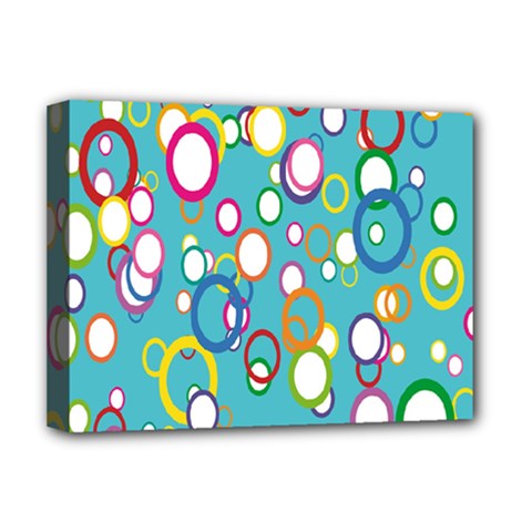 Circles Abstract Color Deluxe Canvas 16  X 12   by Simbadda