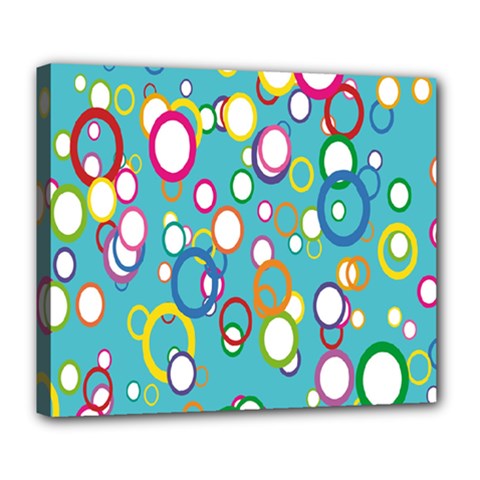 Circles Abstract Color Deluxe Canvas 24  X 20   by Simbadda