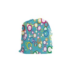 Circles Abstract Color Drawstring Pouches (small)  by Simbadda