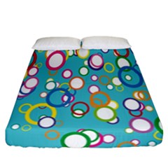 Circles Abstract Color Fitted Sheet (california King Size) by Simbadda