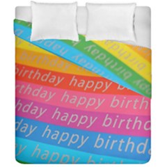 Colorful Happy Birthday Wallpaper Duvet Cover Double Side (california King Size) by Simbadda