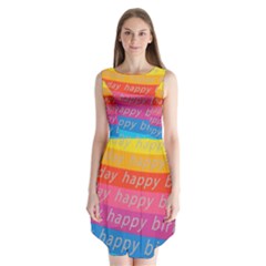 Colorful Happy Birthday Wallpaper Sleeveless Chiffon Dress   by Simbadda