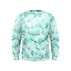 Abstract Background Teal Bubbles Abstract Background Of Waves Curves And Bubbles In Teal Green Kids  Sweatshirt by Simbadda