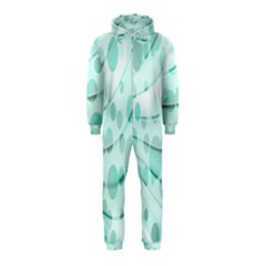 Abstract Background Teal Bubbles Abstract Background Of Waves Curves And Bubbles In Teal Green Hooded Jumpsuit (kids) by Simbadda