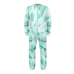 Abstract Background Teal Bubbles Abstract Background Of Waves Curves And Bubbles In Teal Green Onepiece Jumpsuit (kids) by Simbadda