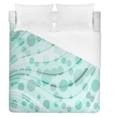 Abstract Background Teal Bubbles Abstract Background Of Waves Curves And Bubbles In Teal Green Duvet Cover (queen Size) by Simbadda