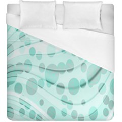 Abstract Background Teal Bubbles Abstract Background Of Waves Curves And Bubbles In Teal Green Duvet Cover (king Size) by Simbadda