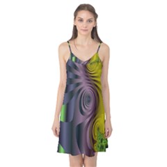 Fractal In Purple Gold And Green Camis Nightgown by Simbadda