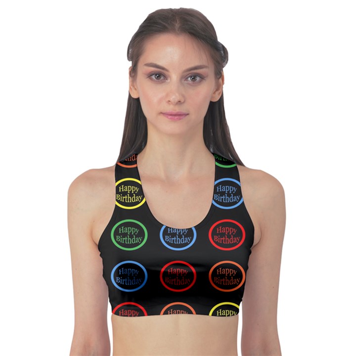 Happy Birthday Colorful Wallpaper Background Sports Bra