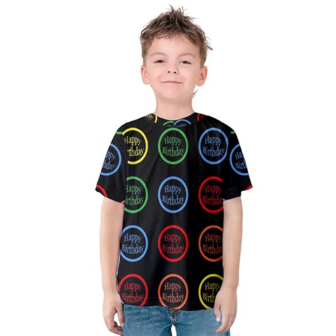 Happy Birthday Colorful Wallpaper Background Kids  Cotton Tee by Simbadda