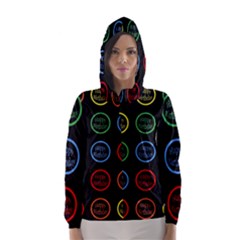 Happy Birthday Colorful Wallpaper Background Hooded Wind Breaker (women) by Simbadda