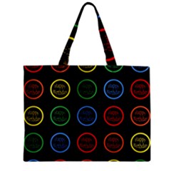 Happy Birthday Colorful Wallpaper Background Zipper Mini Tote Bag by Simbadda