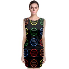 Happy Birthday Colorful Wallpaper Background Classic Sleeveless Midi Dress by Simbadda