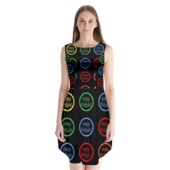 Happy Birthday Colorful Wallpaper Background Sleeveless Chiffon Dress   by Simbadda