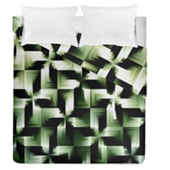 Green Black And White Abstract Background Of Squares Duvet Cover Double Side (queen Size) by Simbadda