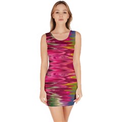 Abstract Pink Colorful Water Background Sleeveless Bodycon Dress by Simbadda