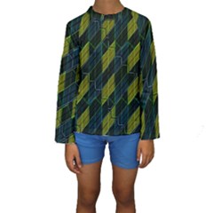 Modern Geometric Seamless Pattern Kids  Long Sleeve Swimwear by dflcprintsclothing