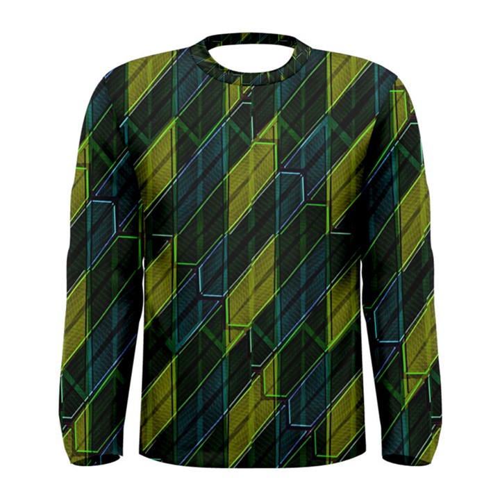 Modern Geometric Seamless Pattern Men s Long Sleeve Tee