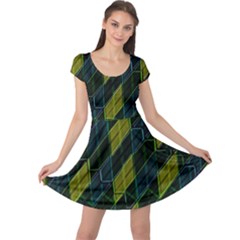 Modern Geometric Seamless Pattern Cap Sleeve Dresses by dflcprintsclothing