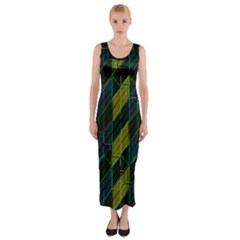 Modern Geometric Seamless Pattern Fitted Maxi Dress by dflcprintsclothing