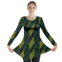 Modern Geometric Seamless Pattern Long Sleeve Tunic 